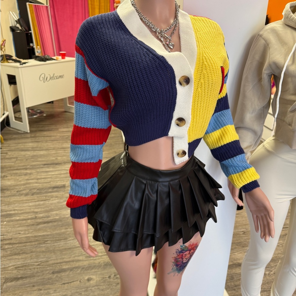 Colorful Striped Cardigan Sweater - Picture 2 of 2